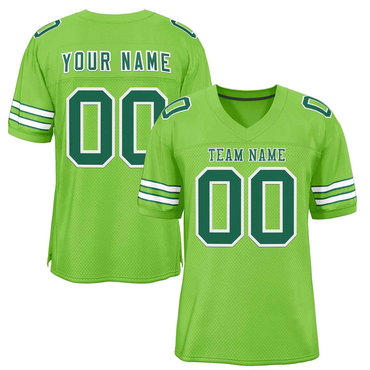Custom Neon Green Kelly Green-White Classic Style Authentic American Football Jersey| KXKSHOP
