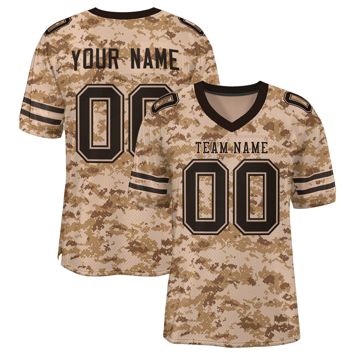 Custom Camo Brown Mesh Authentic American Football Jersey| KXKSHOP