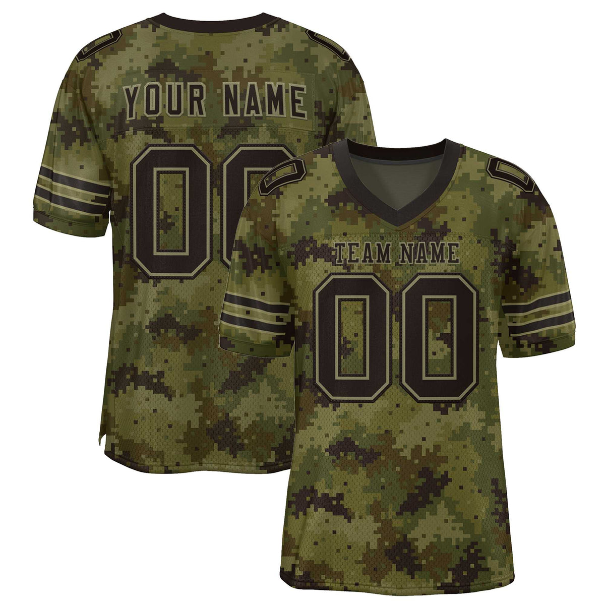 Custom Camo Black Mesh Authentic American Football Jersey| KXKSHOP