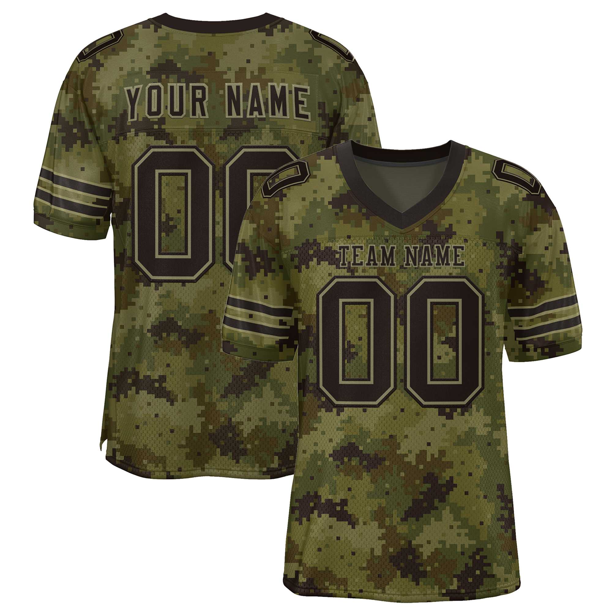 Custom Camo Black Mesh Authentic American Football Jersey| KXKSHOP