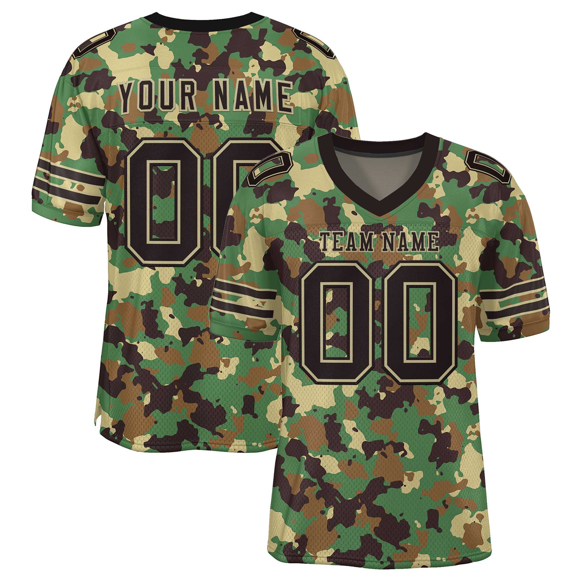 Custom Camo Black-Old Gold Mesh American Football Jersey | KXKSHOP