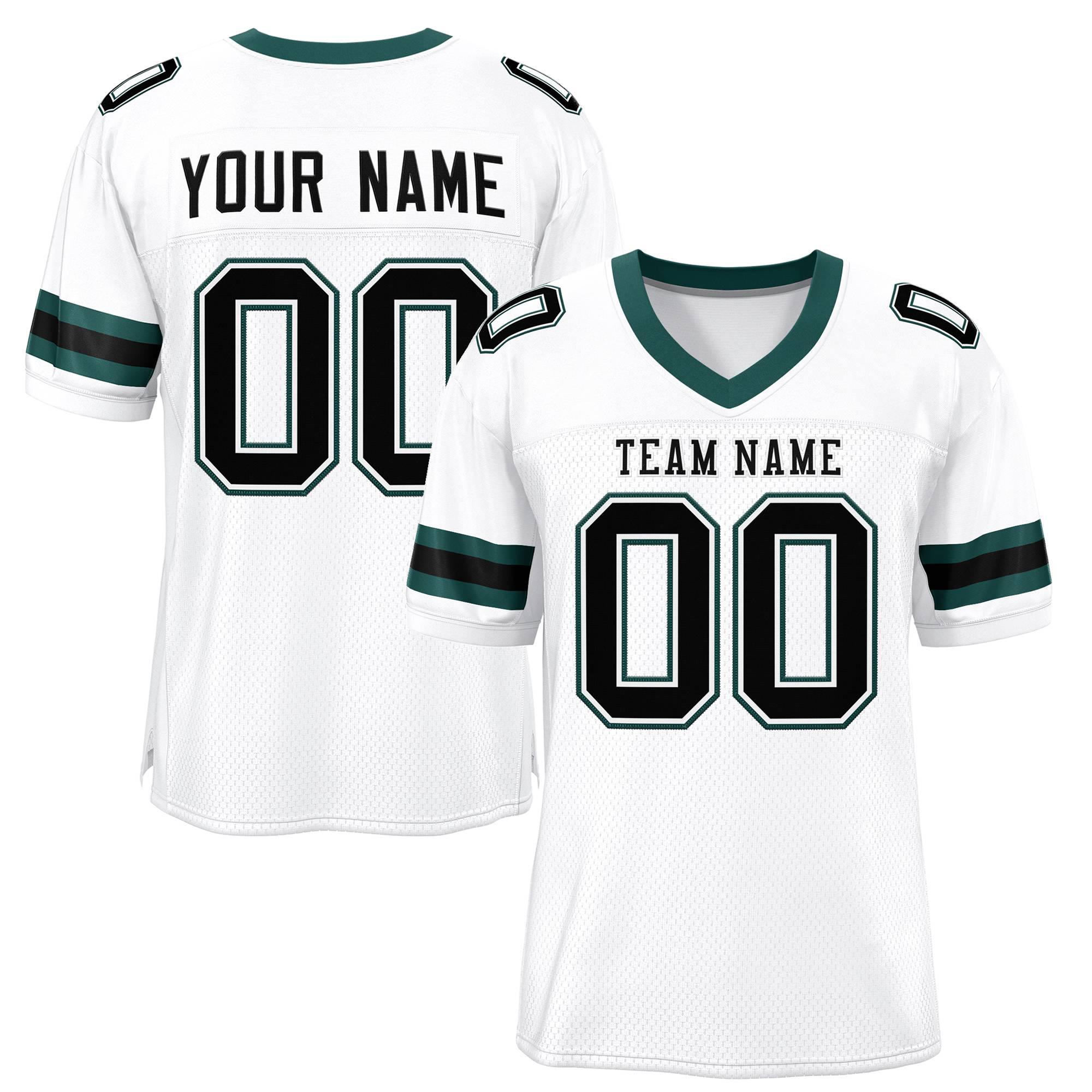 Custom White Black Classic Style Mesh Authentic American Football Jersey| KXKSHOP