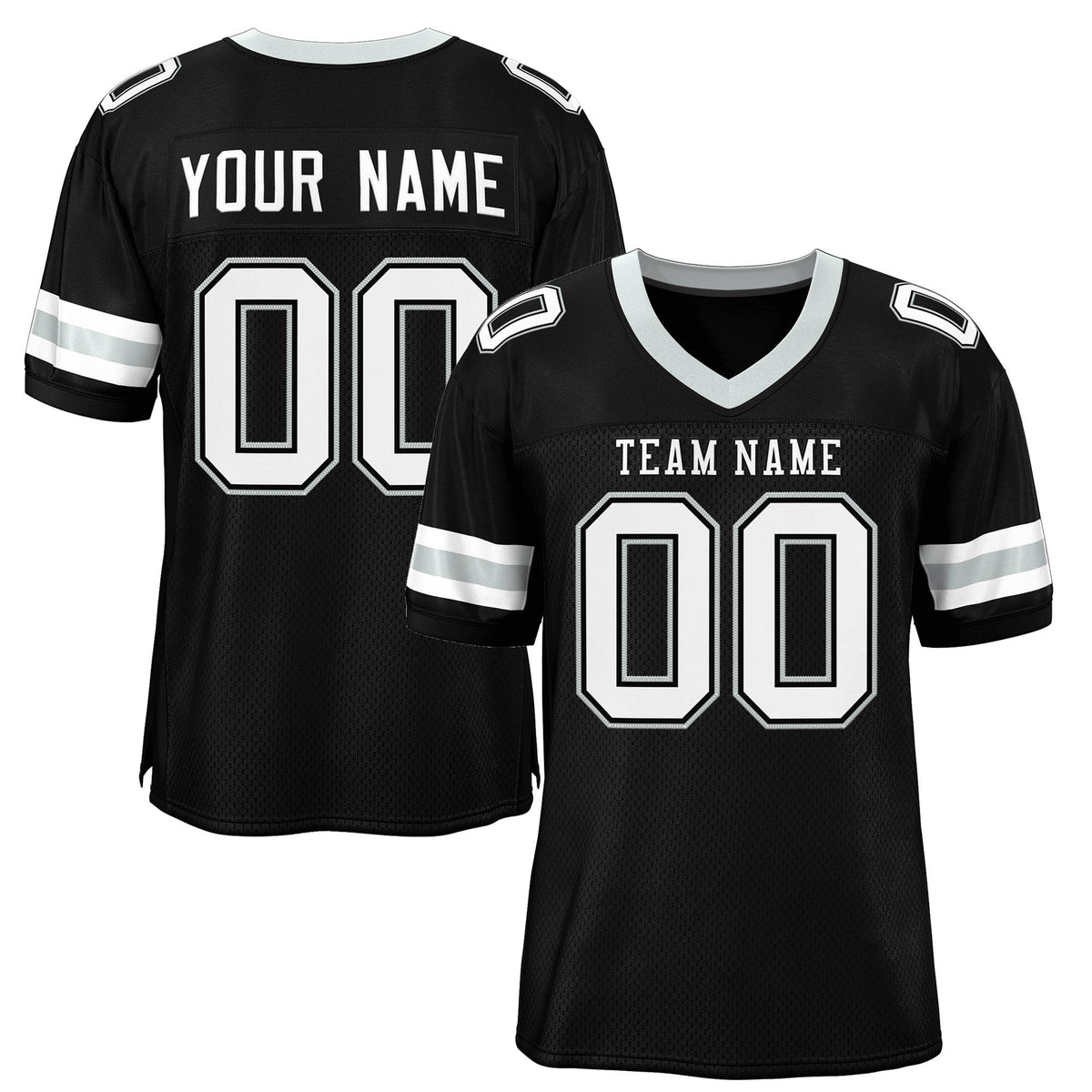 Custom Black White Classic Style Mesh Authentic American Football Jersey| KXKSHOP