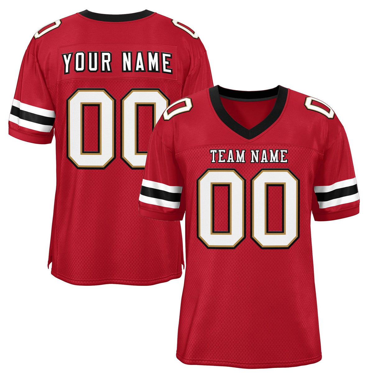 Custom Scarlet White-Black Classic Style Mesh Authentic American Football Jersey| KXKSHOP