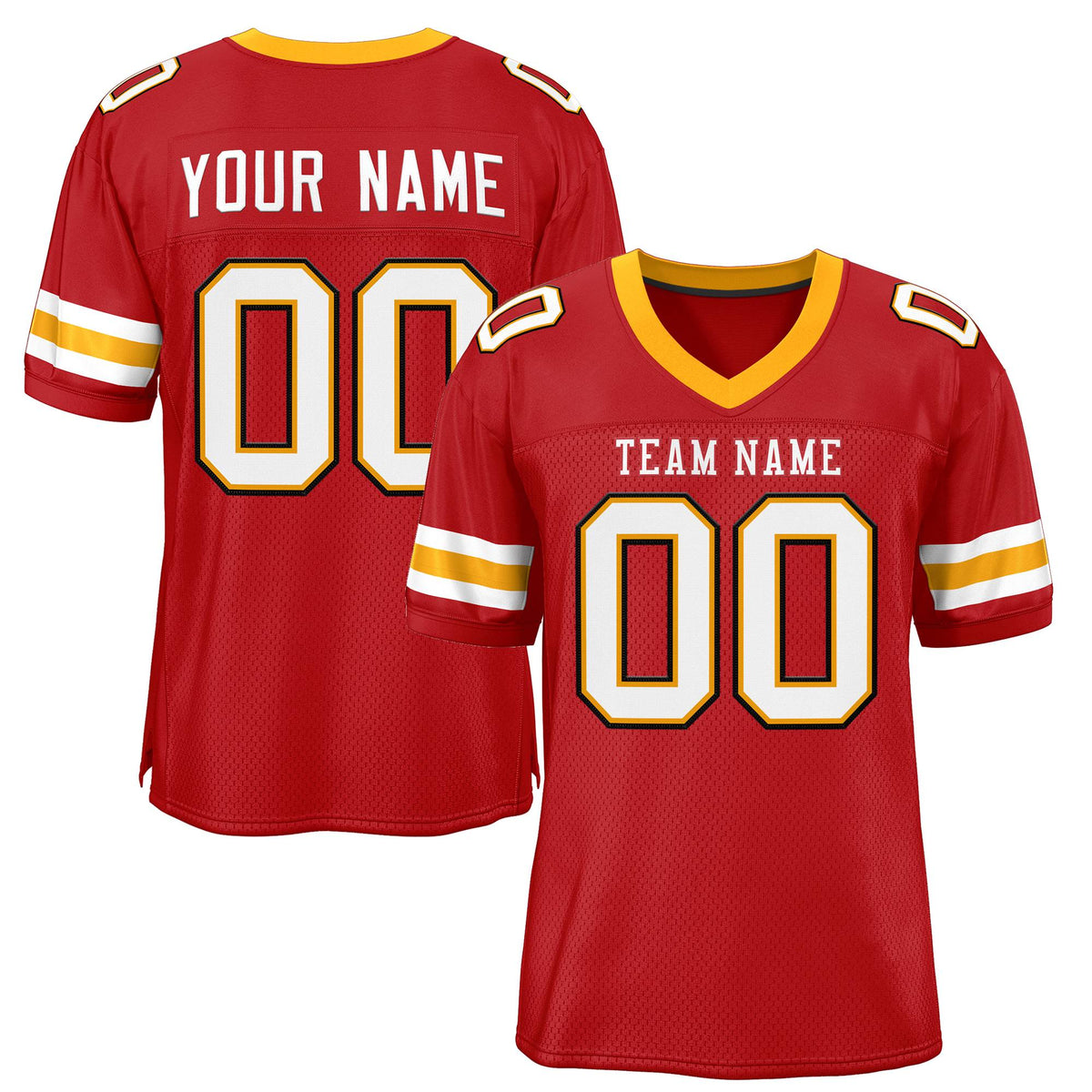 Custom Red White Classic Style Mesh Authentic American Football Jersey| KXKSHOP