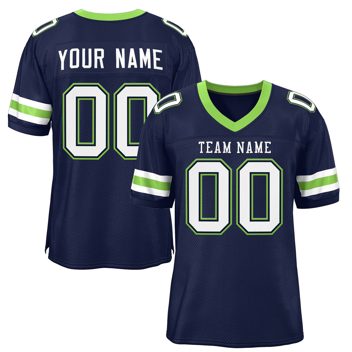 Custom Navy White Classic Style Mesh Authentic American Football Jersey| KXKSHOP