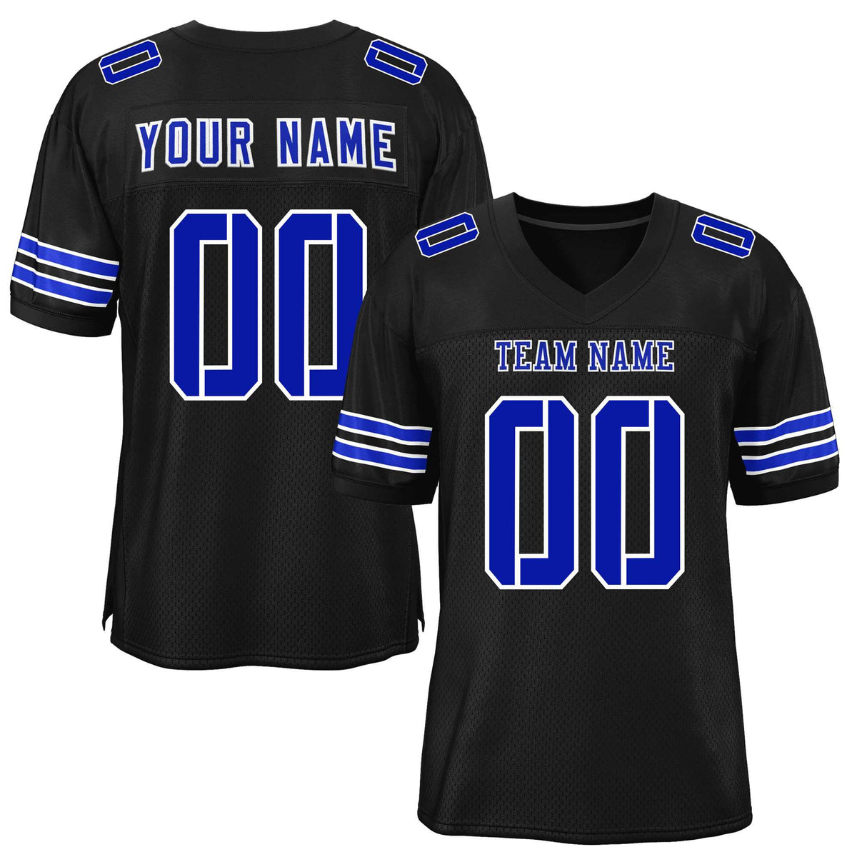 Custom Black Royal Classic Style Mesh American Football Jersey | KXKSHOP