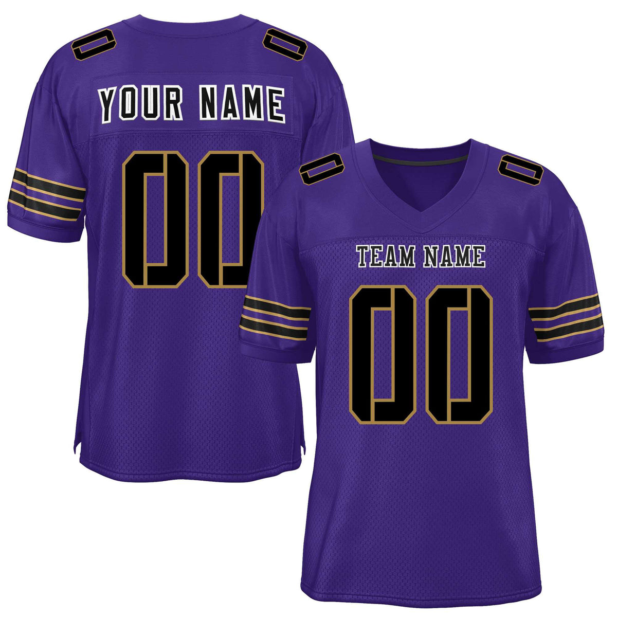 Custom Purple Black Classic Style Mesh American Football Jersey | KXKSHOP