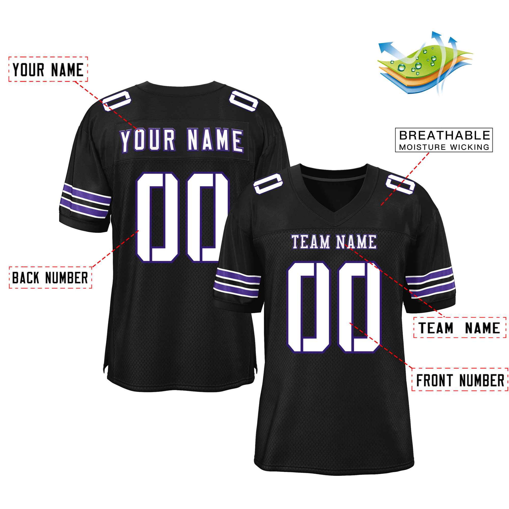 Custom Red Navy-White Classic Style Mesh American Football Jersey | KXKSHOP