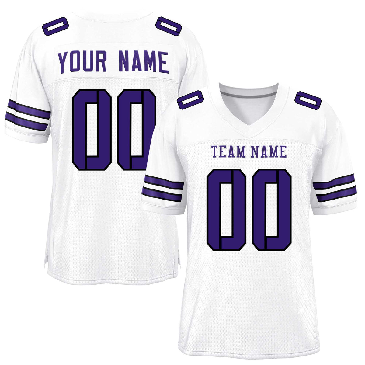 Custom White Purple Classic Style Mesh American Football Jersey | KXKSHOP