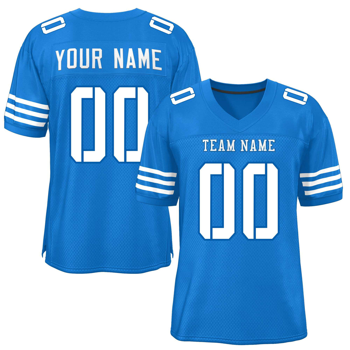 Custom Panther Blue White Classic Style Mesh American Football Jersey | KXKSHOP