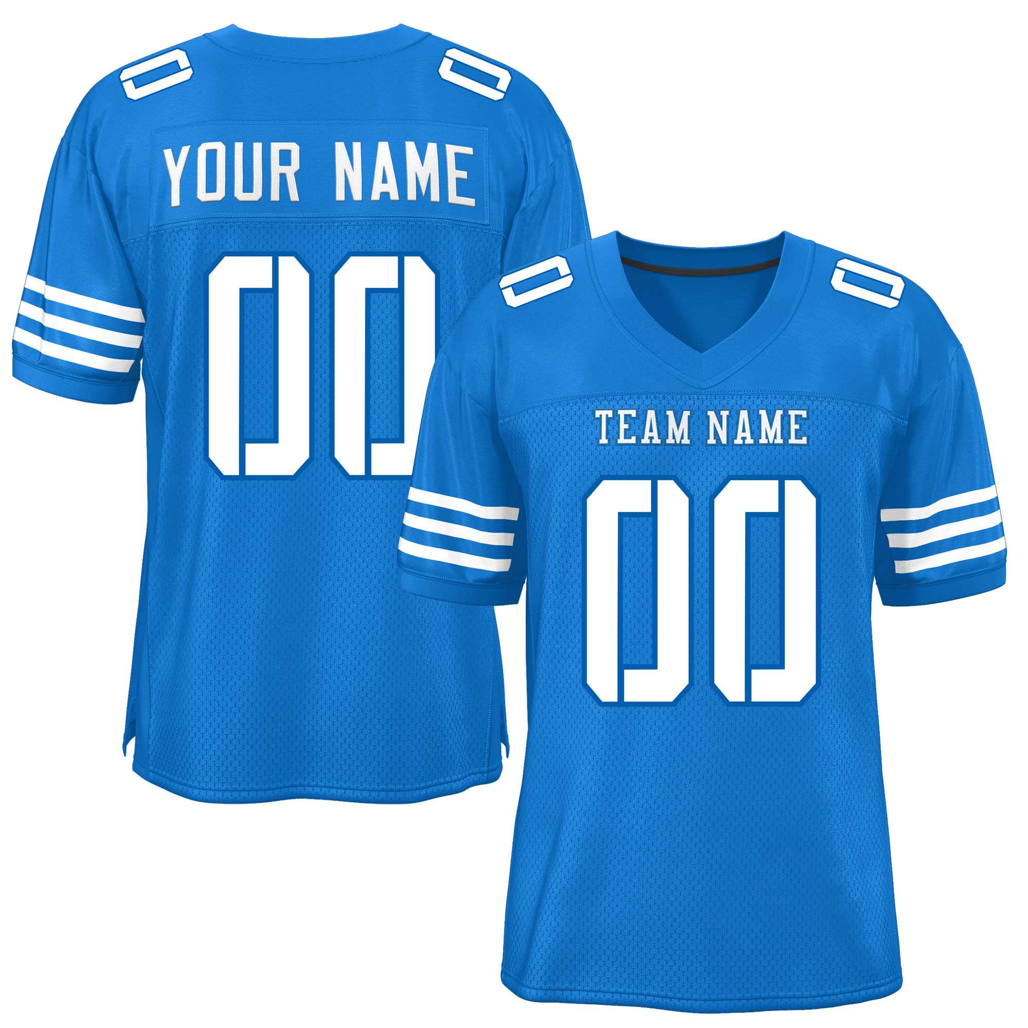 Custom Panther Blue White Classic Style Mesh American Football Jersey | KXKSHOP