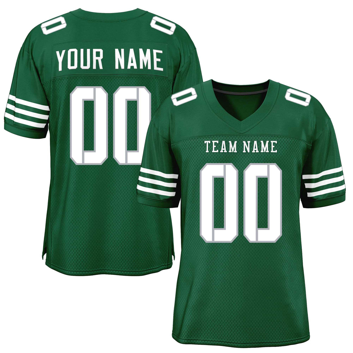 Custom Green White Classic Style Mesh American Football Jersey | KXKSHOP