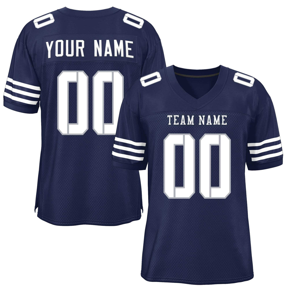 Custom Navy White Classic Style Mesh American Football Jersey | KXKSHOP