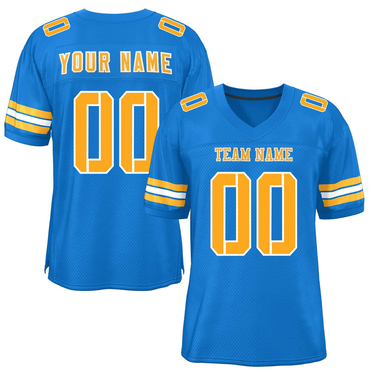 Custom Panther Blue Yellow-White Classic Style Mesh American Football Jersey | KXKSHOP