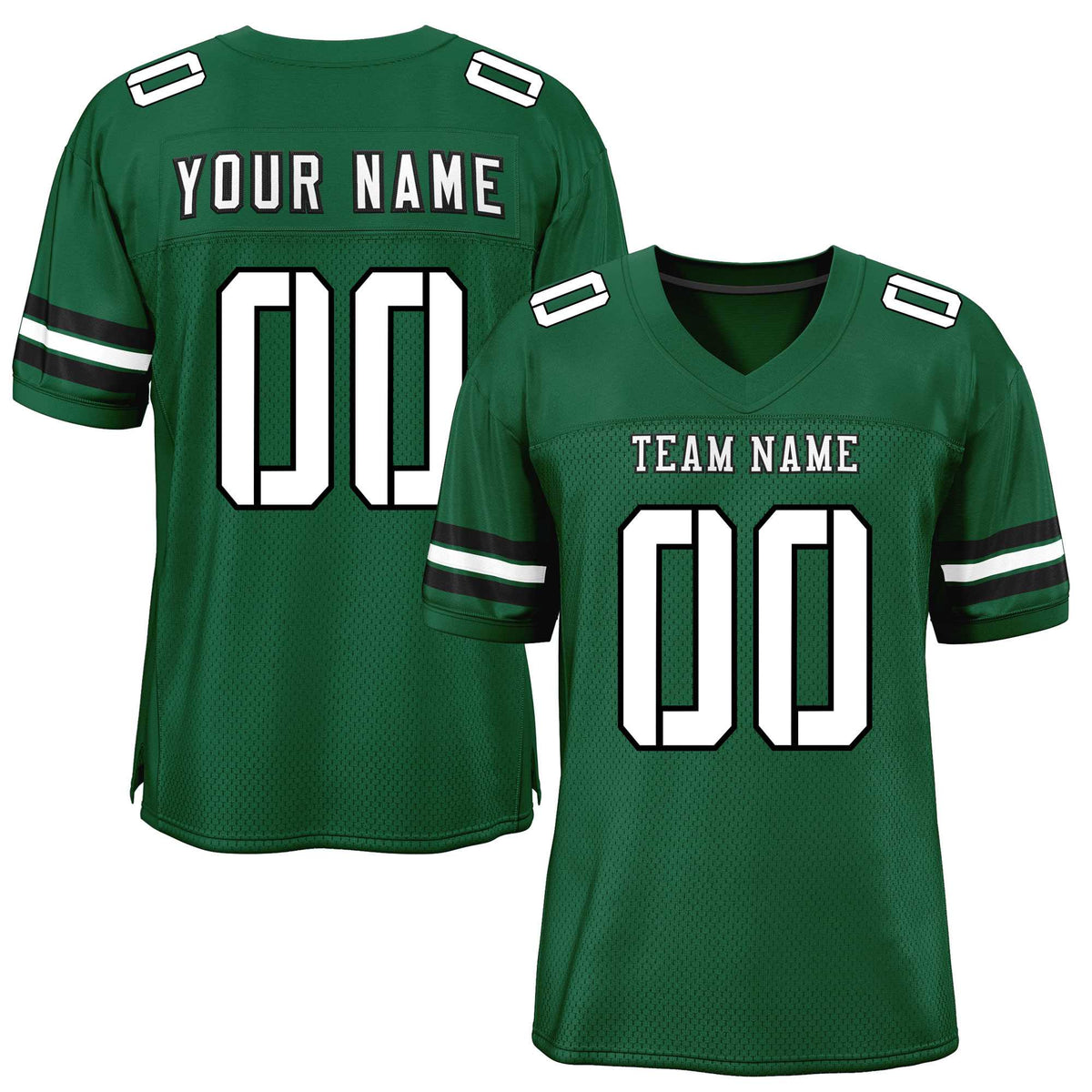 Custom Green White-Black Classic Style Mesh American Football Jersey | KXKSHOP