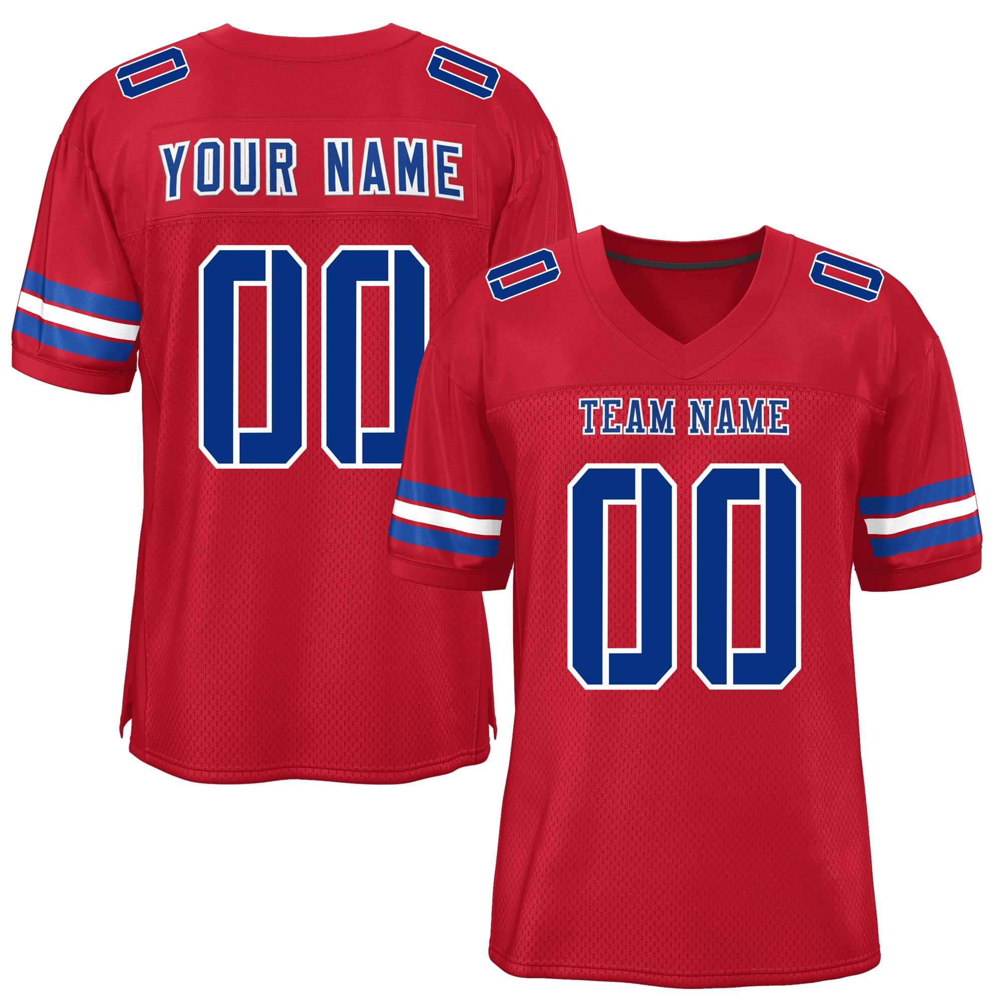 Custom Red Royal-White Classic Style Mesh American Football Jersey | KXKSHOP