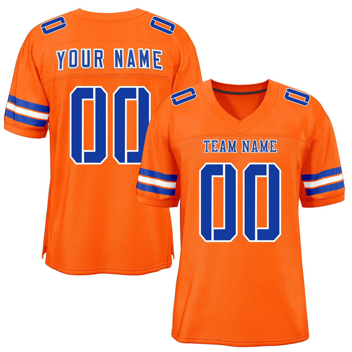 Custom Orange Royal-White Classic Style Mesh American Football Jersey | KXKSHOP