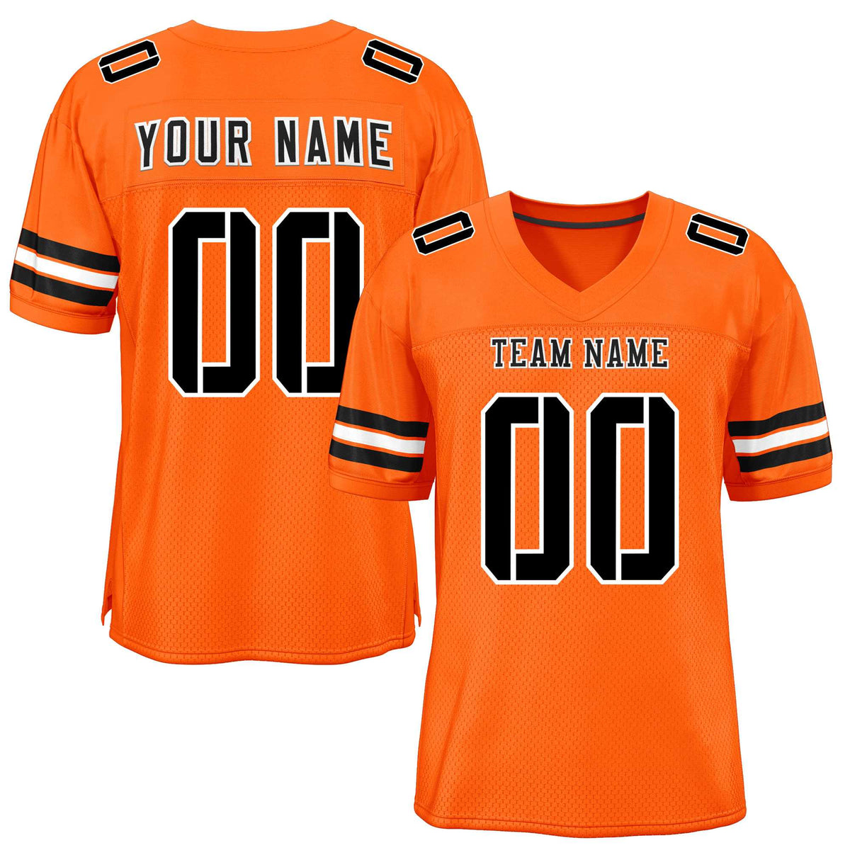 Custom Orange Black-White Classic Style Mesh American Football Jersey | KXKSHOP