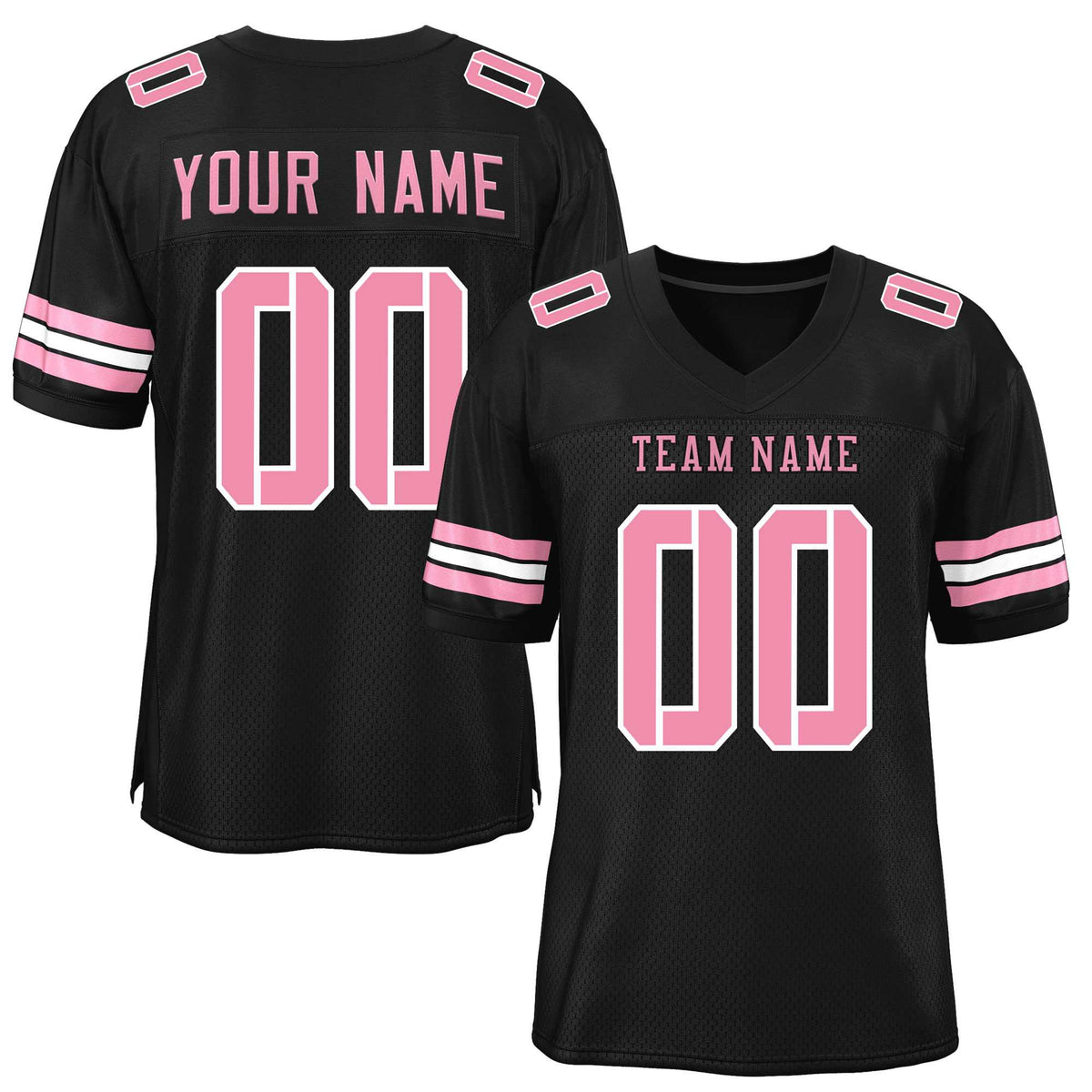 Custom Black Pink-White Classic Style Mesh American Football Jersey | KXKSHOP