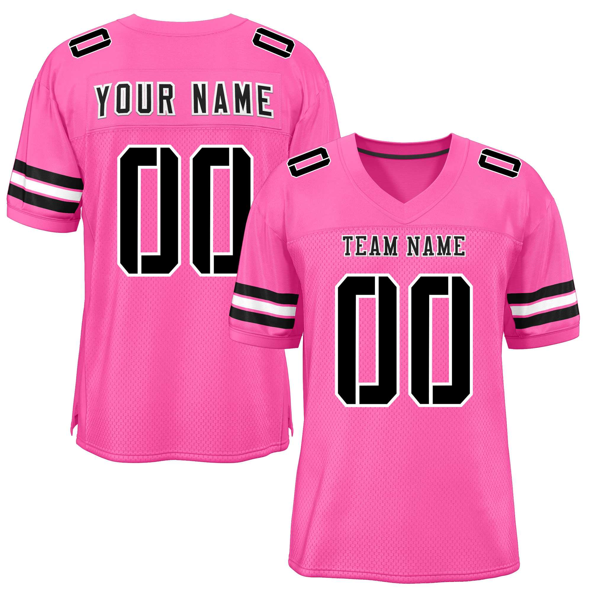Custom Rose Red Black-White Classic Style Mesh American Football Jersey | KXKSHOP