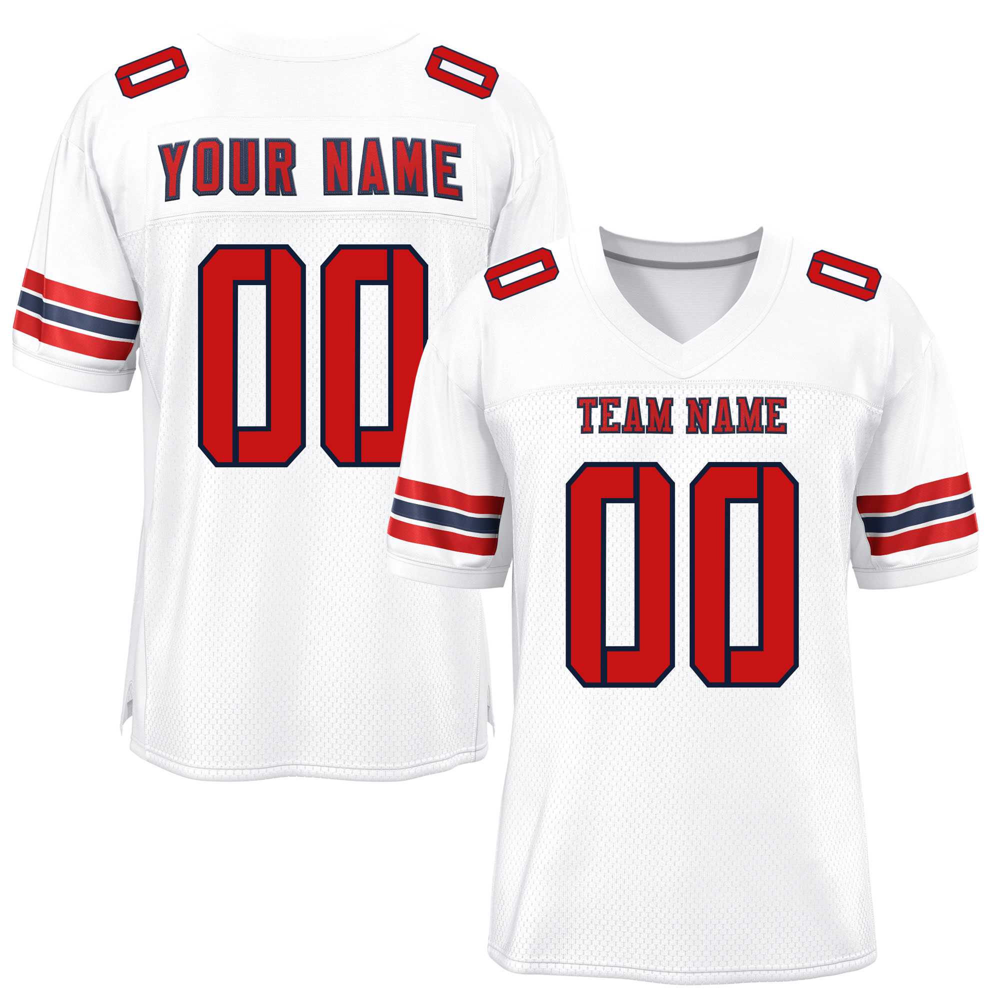 Custom White Red-Black Classic Style Mesh American Football Jersey | KXKSHOP
