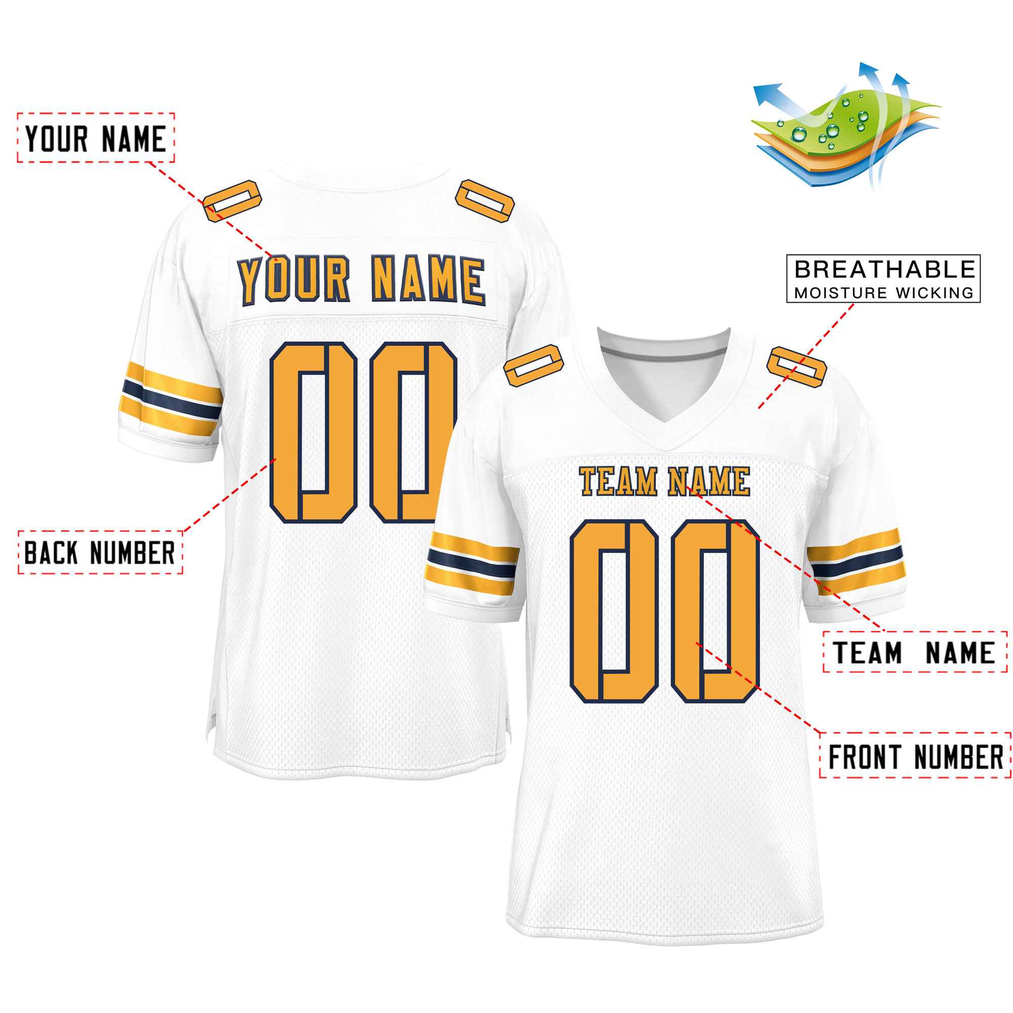 Custom Red Navy-White Classic Style Mesh American Football Jersey | KXKSHOP