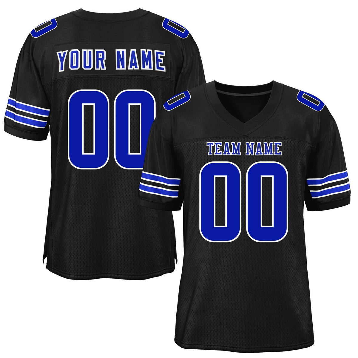Custom Black Royal Classic Style Mesh American Football Jersey | KXKSHOP