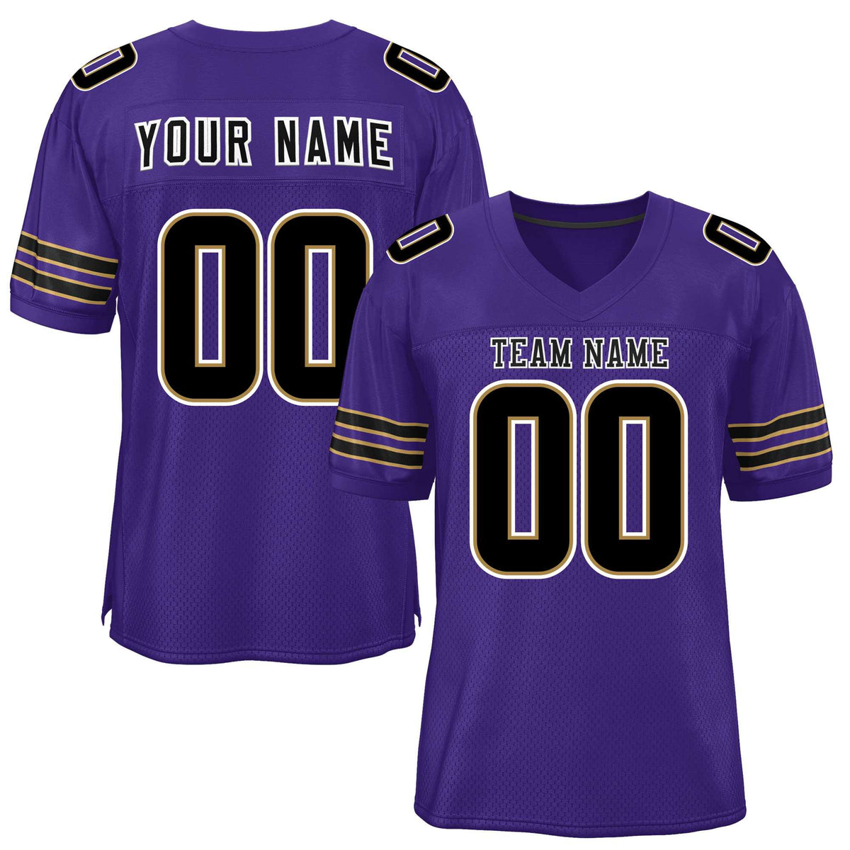 Custom Purple Black Classic Style Mesh American Football Jersey | KXKSHOP