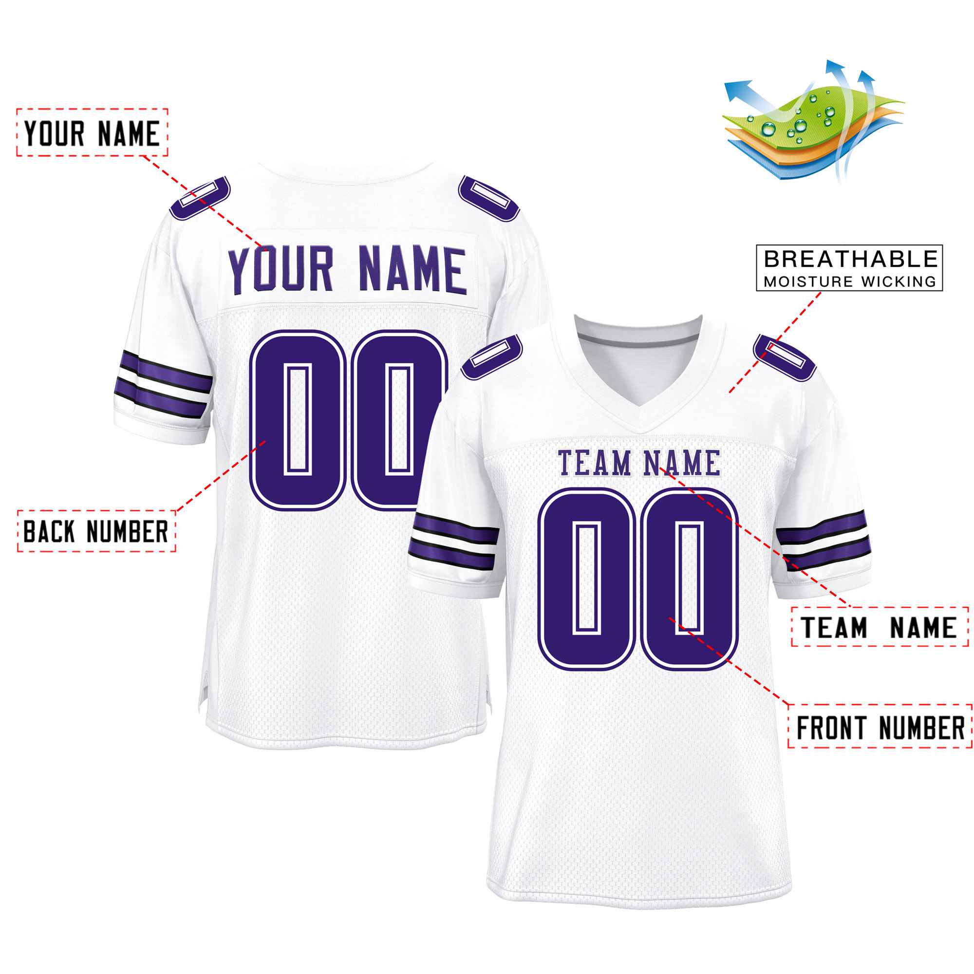 Custom Red Navy-White Classic Style Mesh American Football Jersey | KXKSHOP