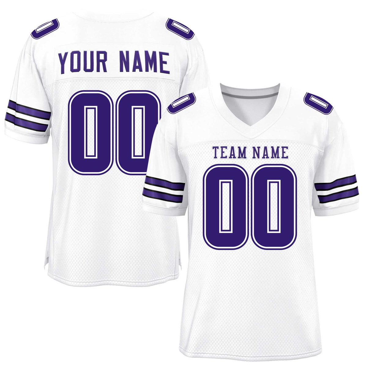 Custom White Purple Classic Style Mesh American Football Jersey | KXKSHOP