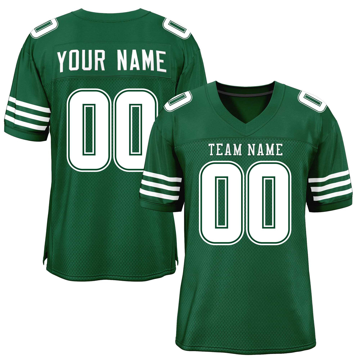 Custom Green White Classic Style Mesh American Football Jersey | KXKSHOP