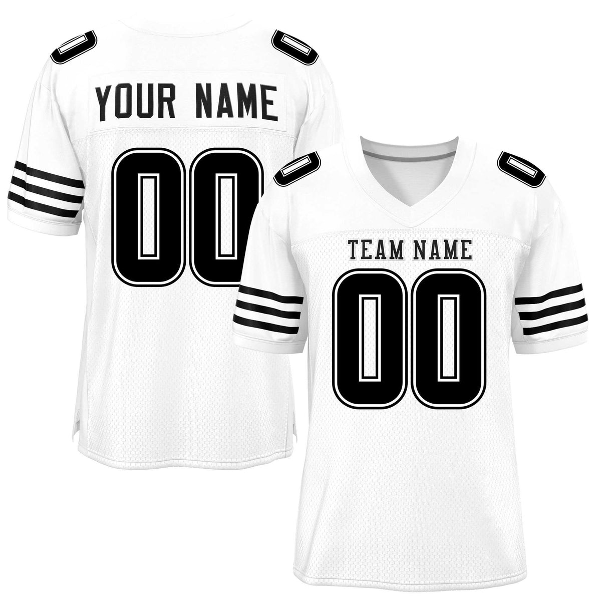 Custom White Black Classic Style Mesh American Football Jersey | KXKSHOP