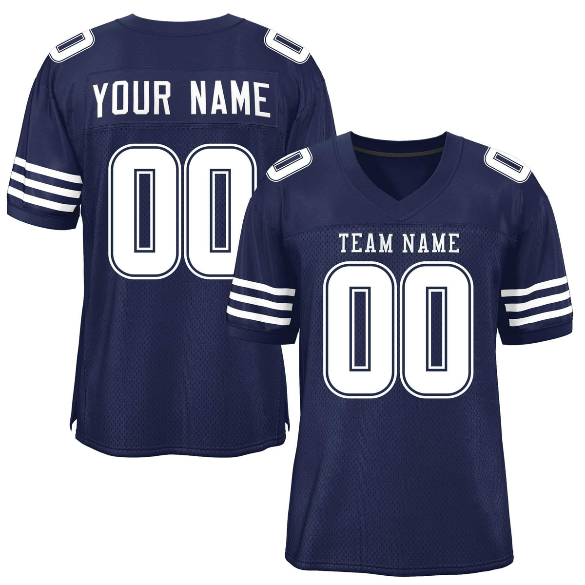 Custom Navy White Classic Style Mesh American Football Jersey | KXKSHOP