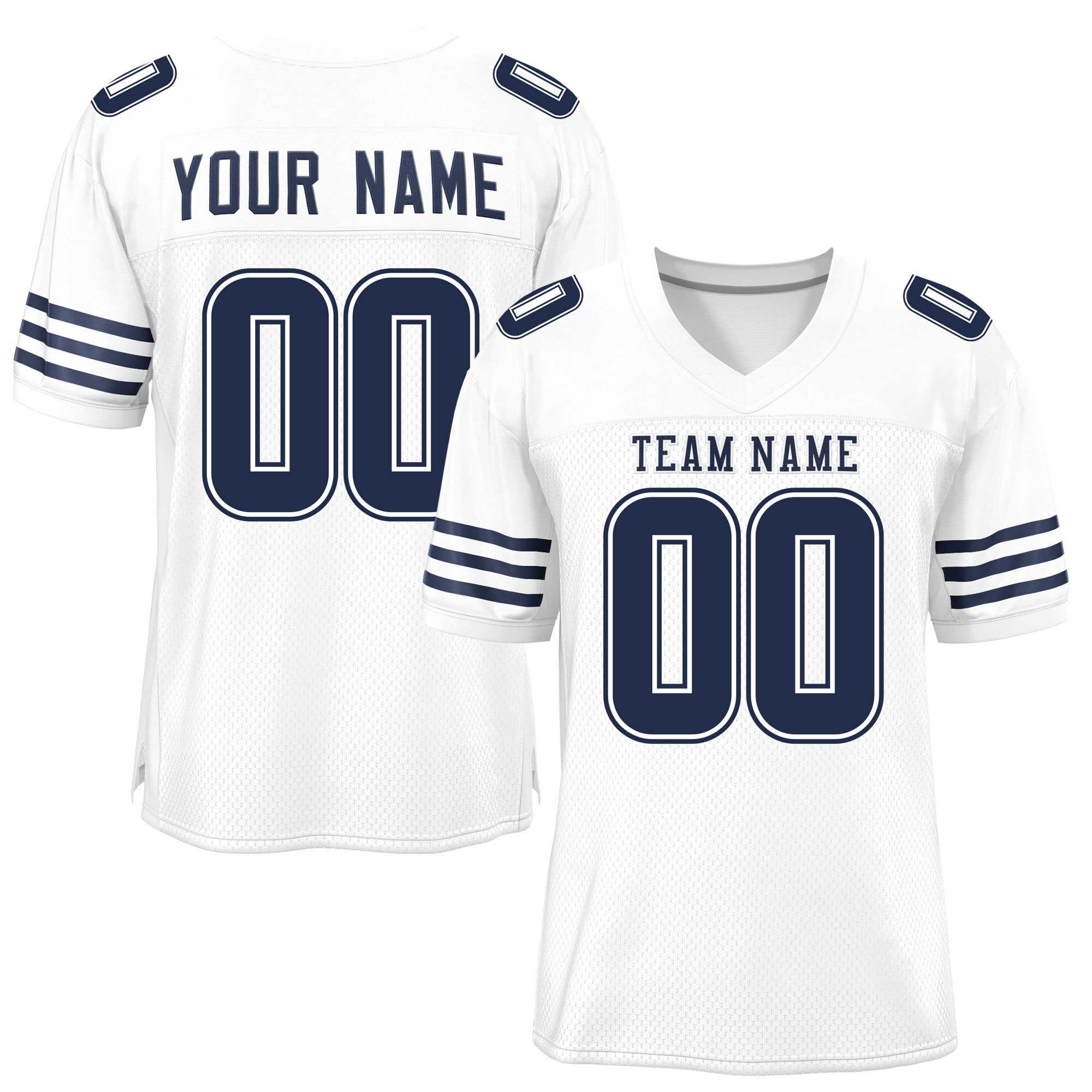 Custom White Navy Classic Style Mesh American Football Jersey | KXKSHOP