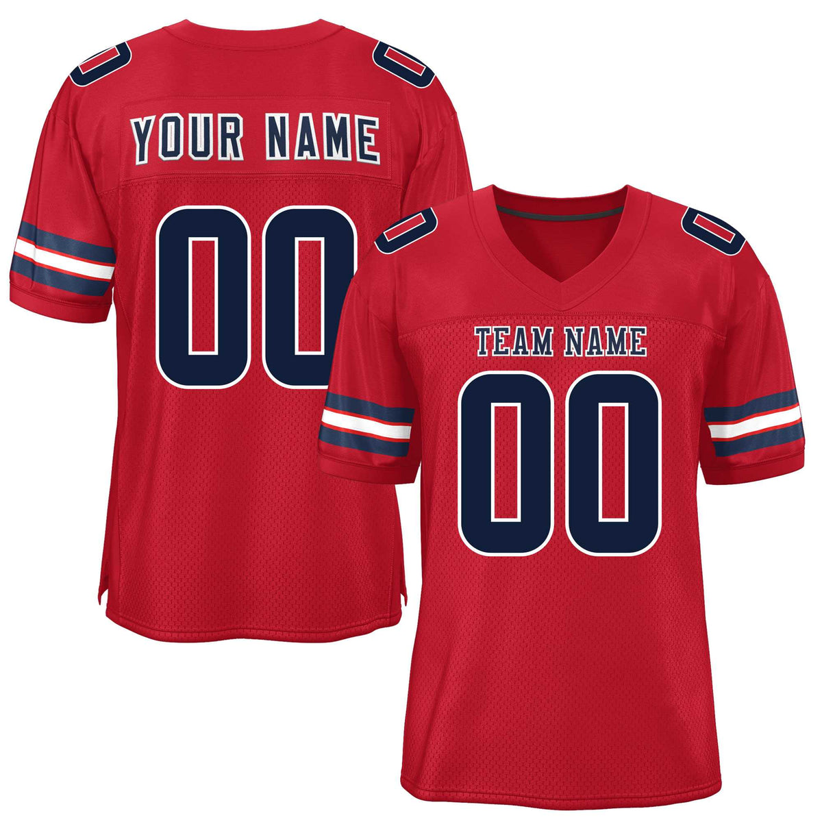 Custom Red Navy-White Classic Style Mesh American Football Jersey | KXKSHOP