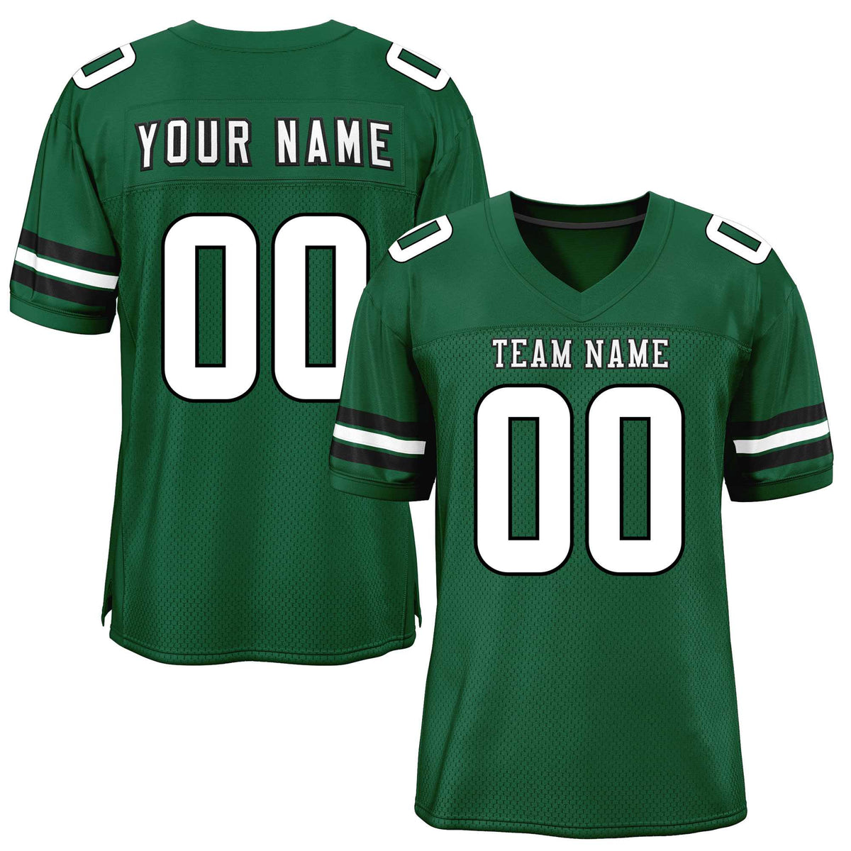 Custom Green White-Black Classic Style Mesh American Football Jersey | KXKSHOP