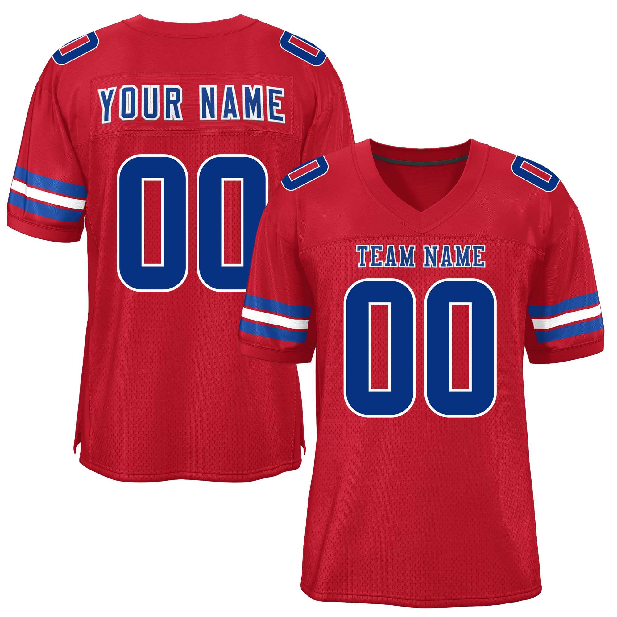 Custom Red Royal-White Classic Style Mesh American Football Jersey | KXKSHOP