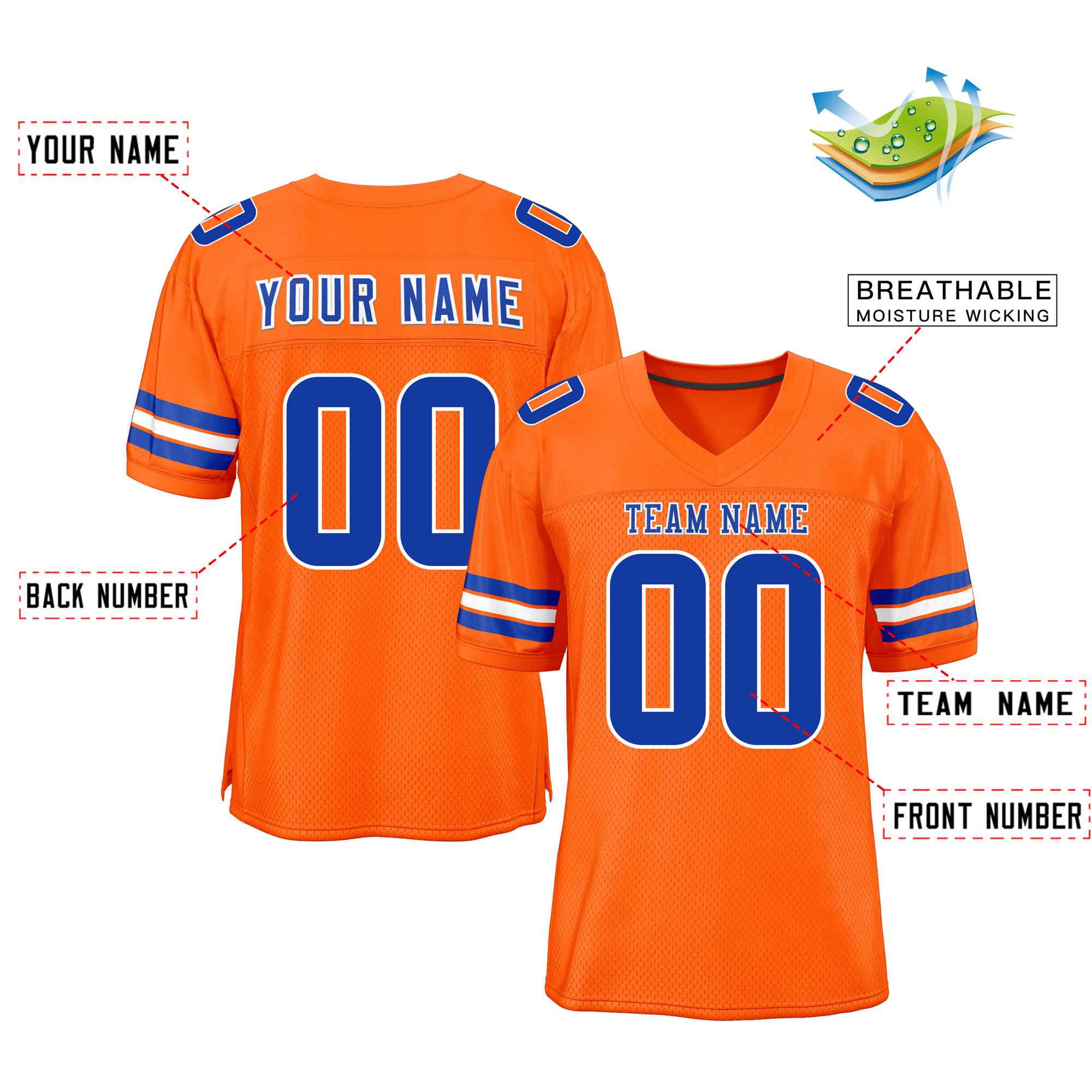 Custom Red Navy-White Classic Style Mesh American Football Jersey | KXKSHOP