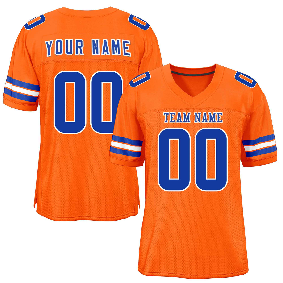 Custom Orange Royal-White Classic Style Mesh American Football Jersey | KXKSHOP