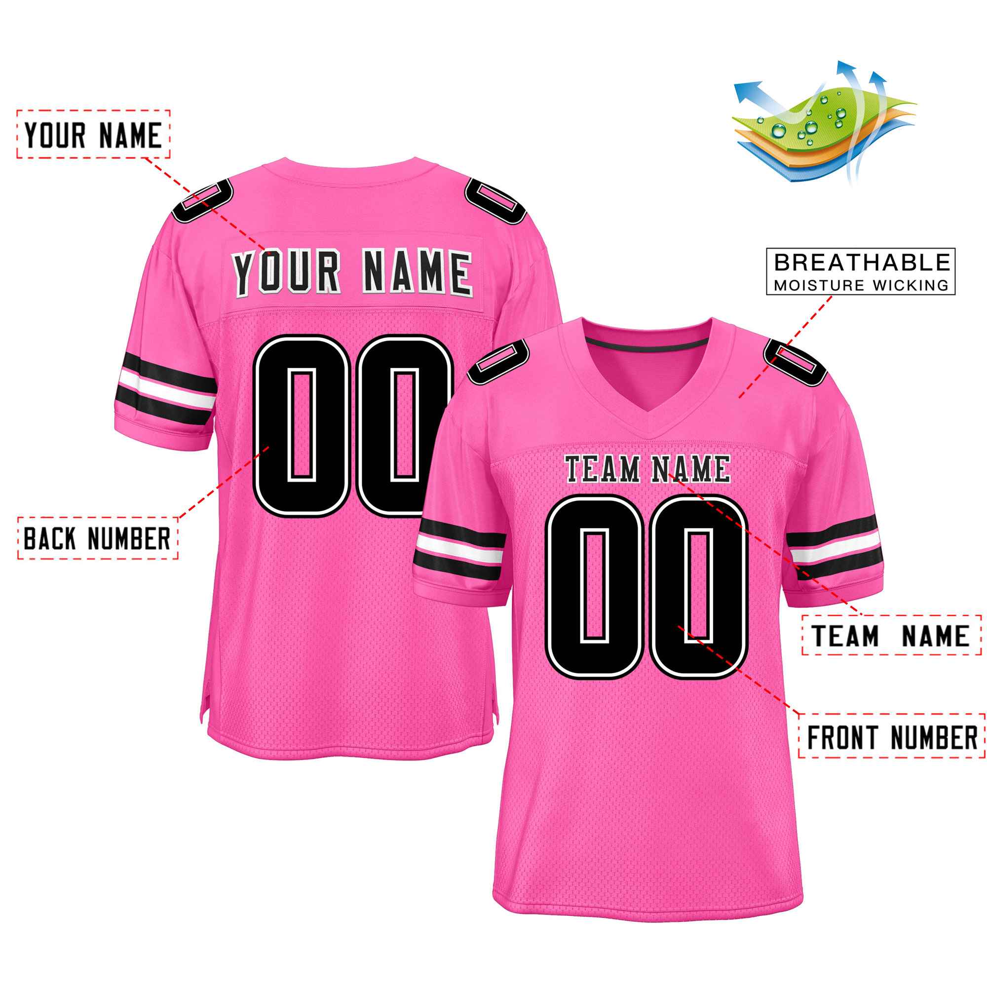 Custom Red Navy-White Classic Style Mesh American Football Jersey | KXKSHOP