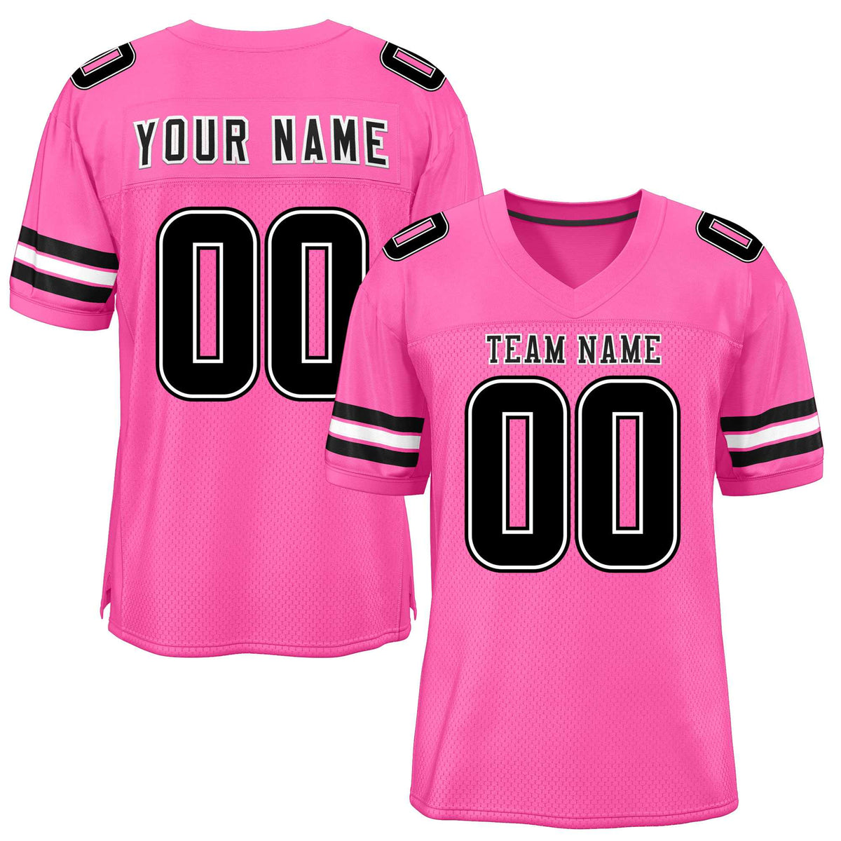 Custom Rose Red Black-White Classic Style Mesh American Football Jersey | KXKSHOP