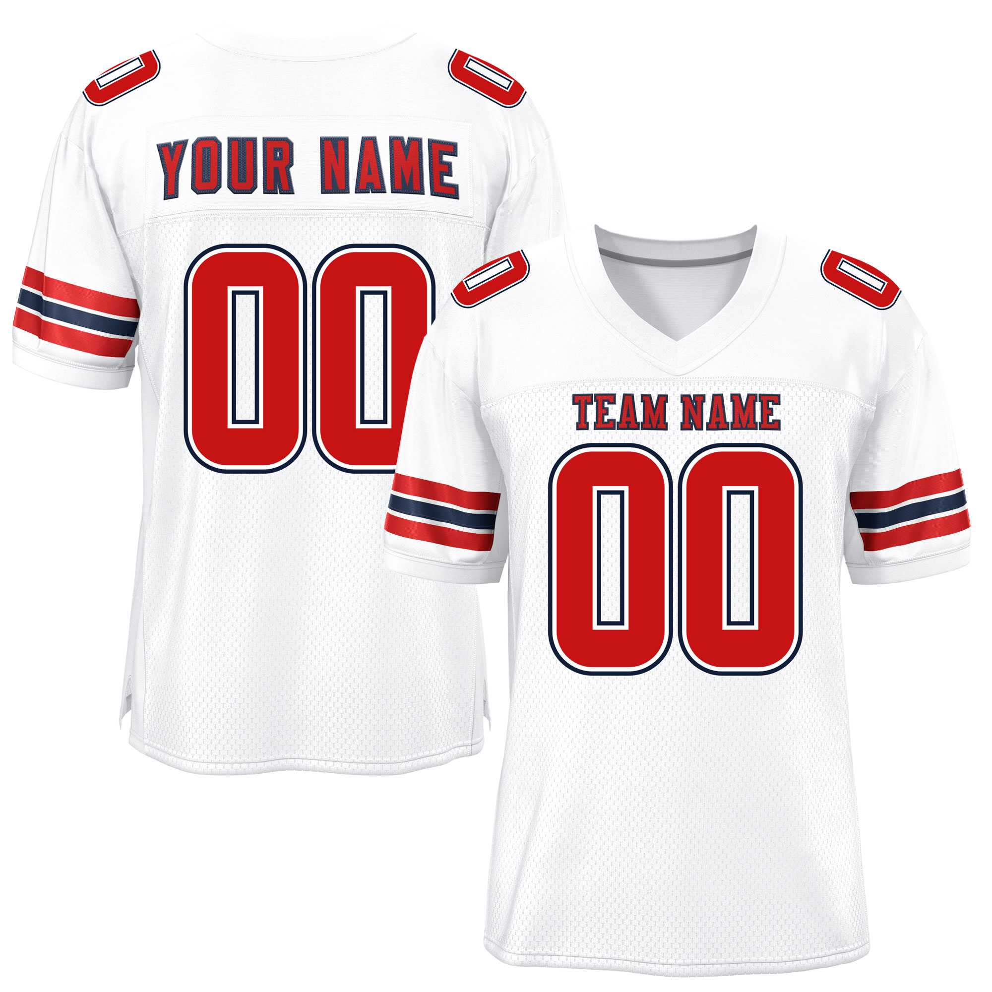 Custom White Red-Black Classic Style Mesh American Football Jersey | KXKSHOP