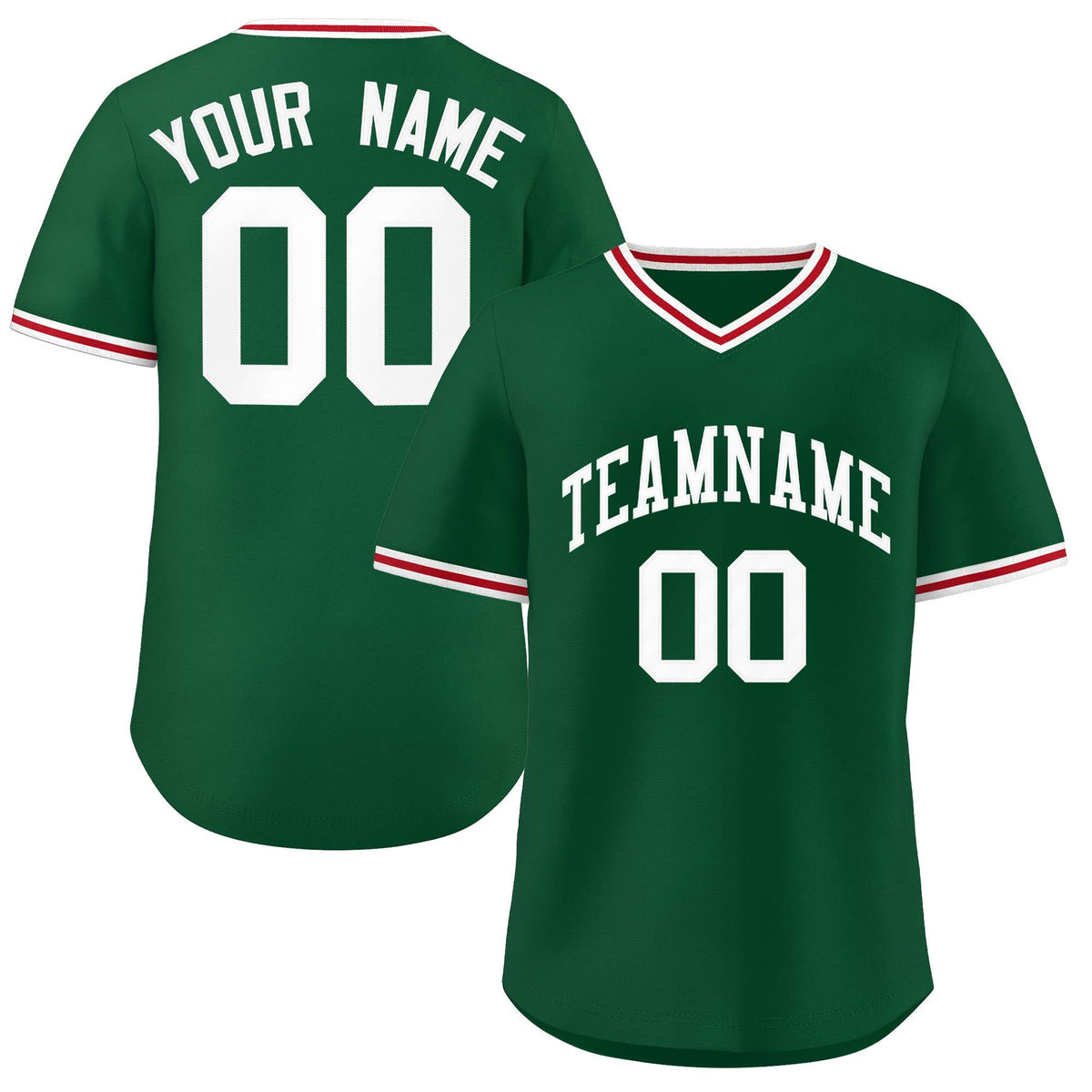 Custom Green Classic Style Outdoor Authentic Pullover Baseball Jersey