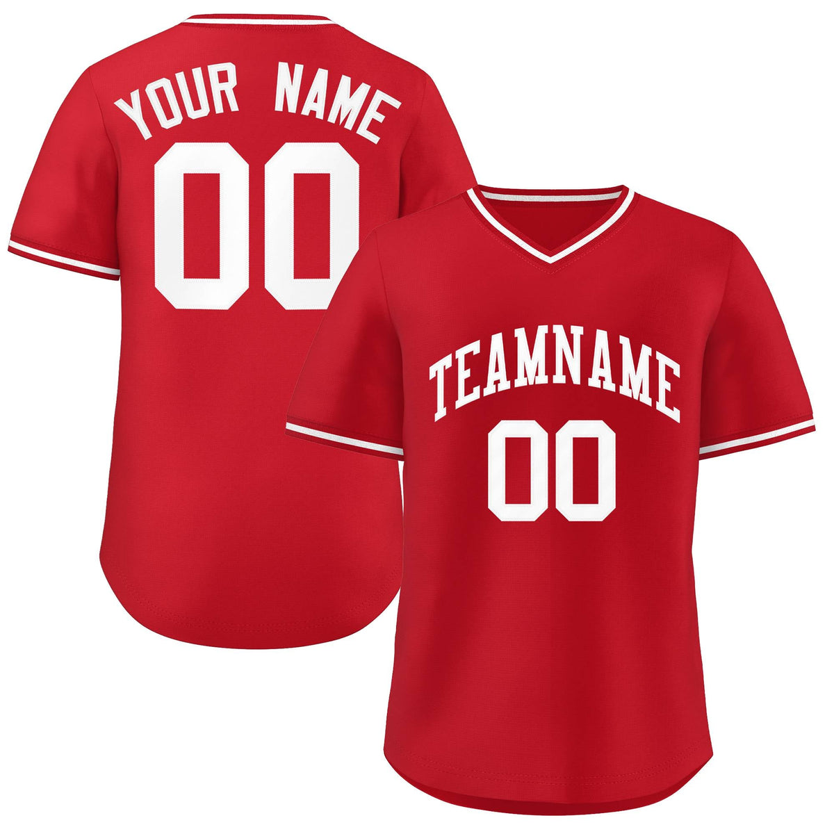 Custom Red Classic Style Outdoor Authentic Pullover Baseball Jersey