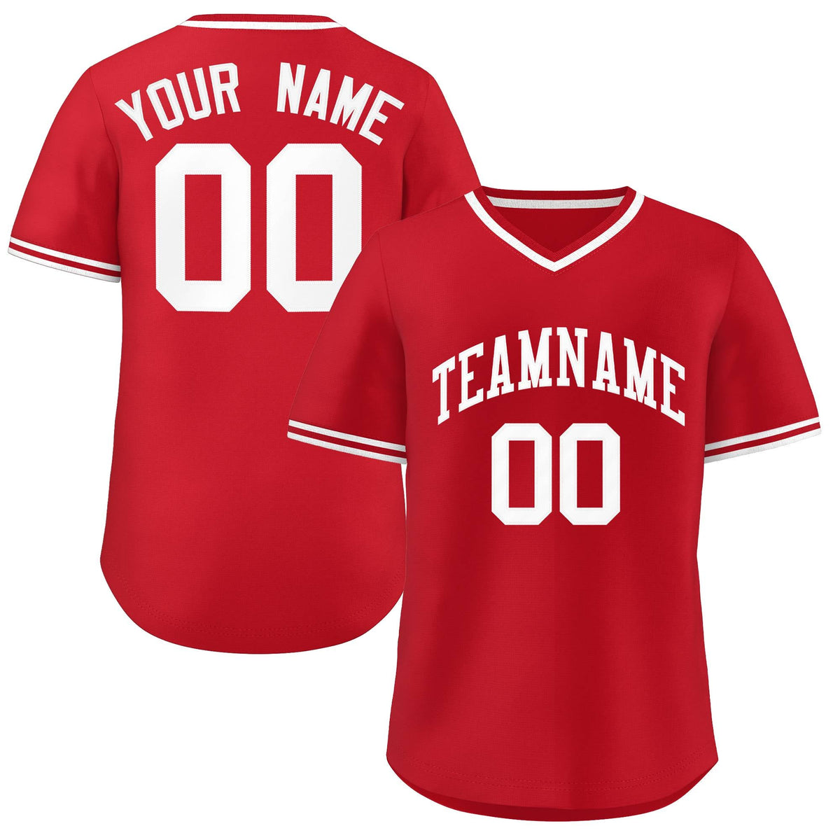 Custom White Red Classic Style Outdoor Authentic Pullover Baseball Jersey