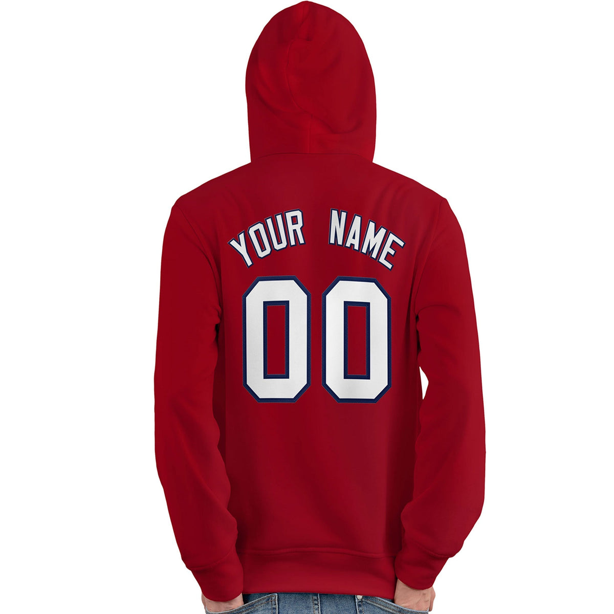 Custom Red Navy-White Classic Style Personalized Sport Pullover Hoodie| KXKSHOP