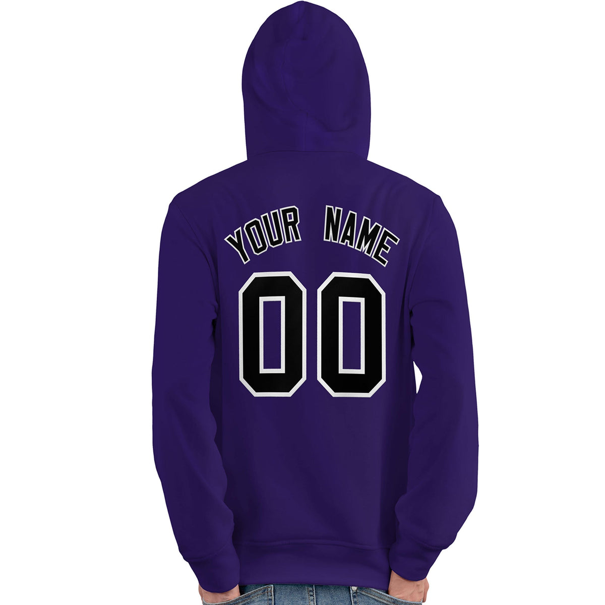 Custom Purple Black-White Classic Style Personalized Sport Pullover Hoodie| KXKSHOP