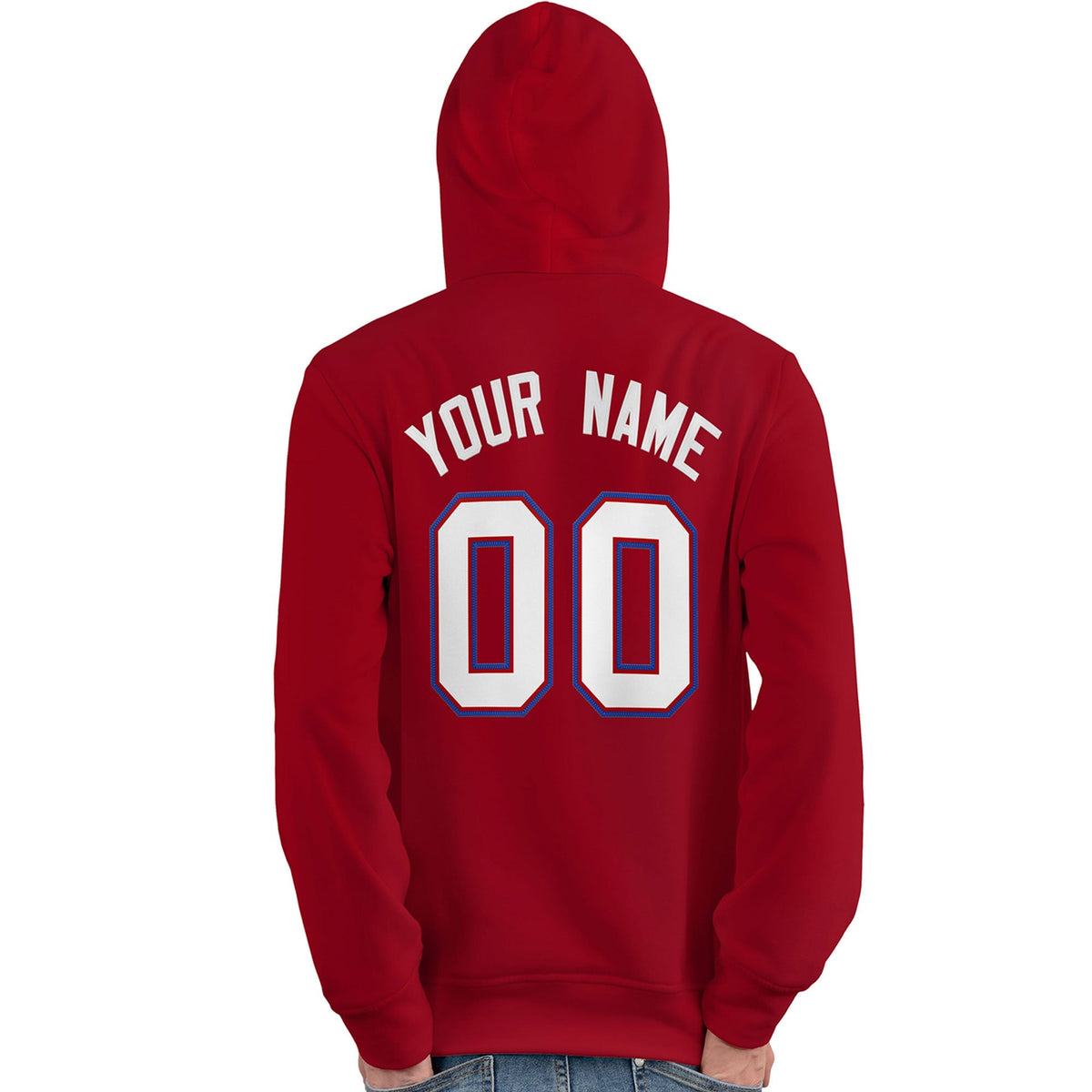 Custom Red White-Royal Classic Style Personalized Sport Pullover Hoodie| KXKSHOP