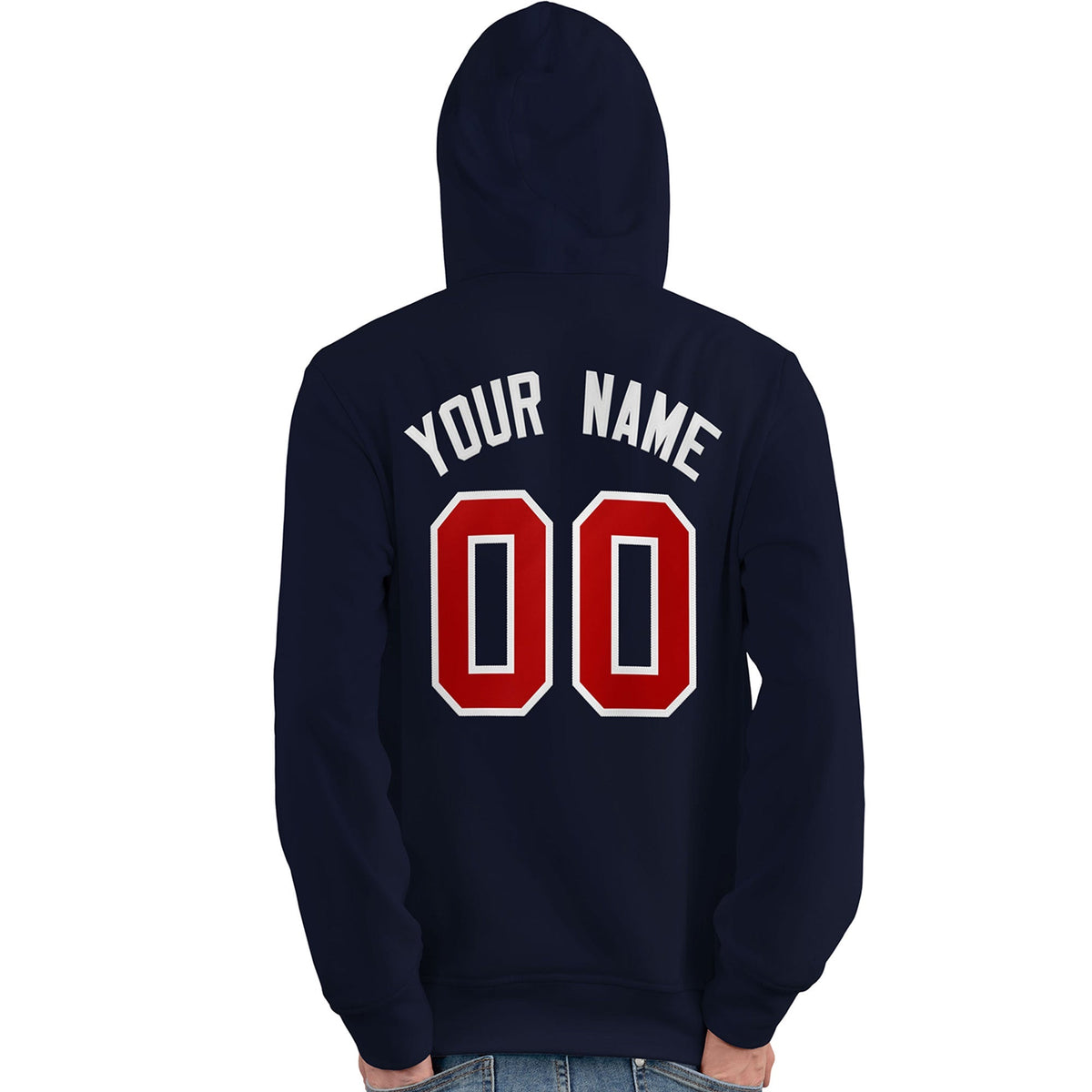 Custom Navy Red-White Classic Style Personalized Sport Pullover Hoodie| KXKSHOP